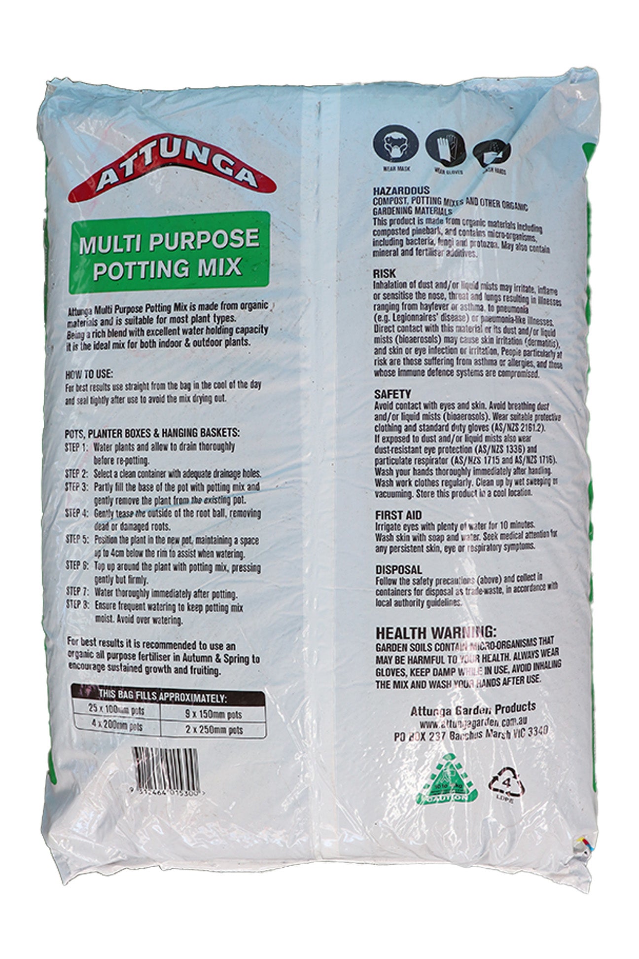 potting mix in eye Attunga