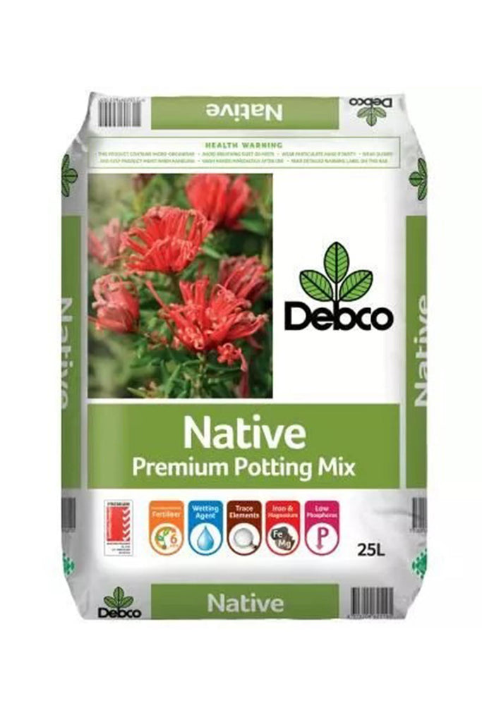 Debco Native Potting Mix in a 25 litre bag.
